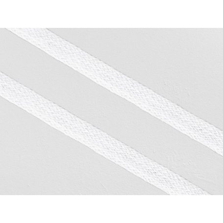 Babapertli 5 mm, széles hófehér színű szalag, 100 % pamut, köpper szövés, kötöző, dossziékötöző (100 méteres) (SA)