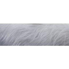   Műszőrme hosszú szőrű, fehér, 100 cm széles 165 cm hosszú . Mikulás szakáll, jelmez kellék.  Gramázs: 410 g/m² 
