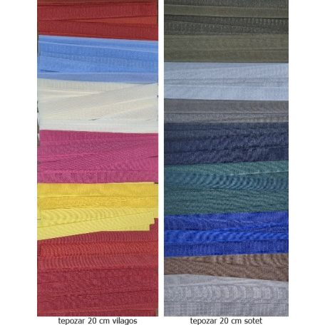 Varrható tépőzár csíkok többféle színben 20 mm széles 20 cm hosszú  1 pár.