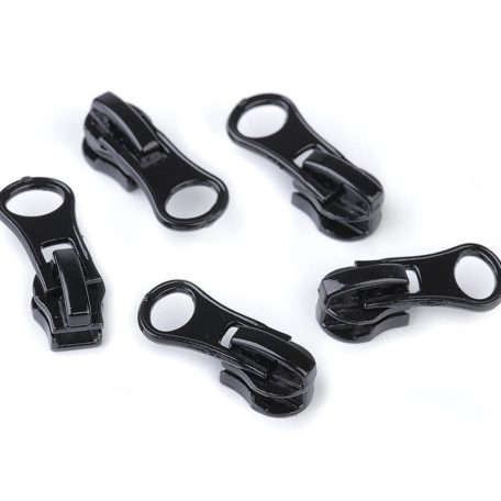 Vízálló cipzárhoz kocsi fekete színben.  (No.7 spirál)