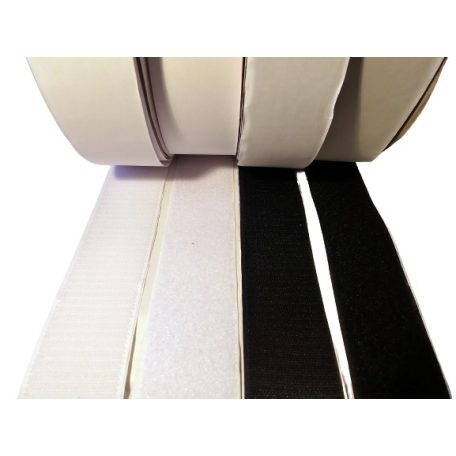 Öntapadó tépőzár 50 mm komplett ( b+k) fekete vagy fehér 
