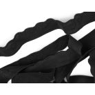 Fehérnemű gumi 11mm széles, mintás, hullámos, fekete színű.  5 méter/kiszerelés. Bugyigumi, 