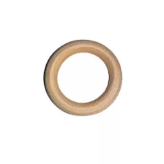   Függönykarika fából, külső 49 mm, belső 32 mm, nem lakkozott, festhető,  natúr világos színű.  ( 10 db/csomag). Fakarika