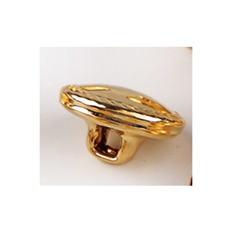 Dekoratív fém gomb, mintás lapos , 20-as (12,7 mm)  arany, ezüst vagy fekete hátul varró füles. 50 db/cs 