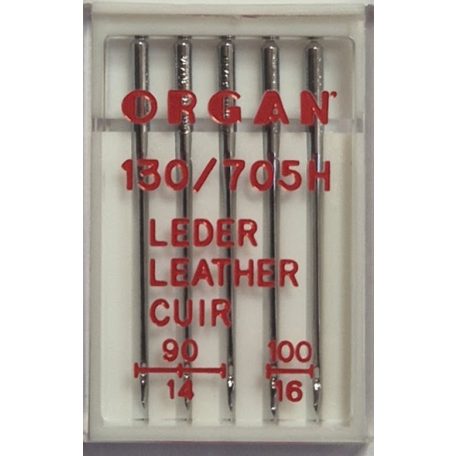 Háztartási varrógéptű Organ LEDER 130/705 bőrvarró 90-100-as (5 db/levél) Leather, Cuir