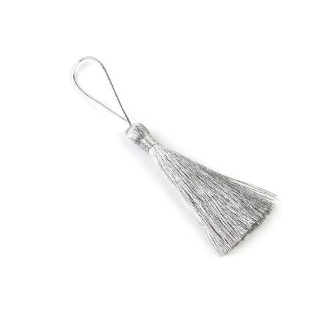 Bojt 5 cm-es ezüst lurexes szállal.  10 db/csomag