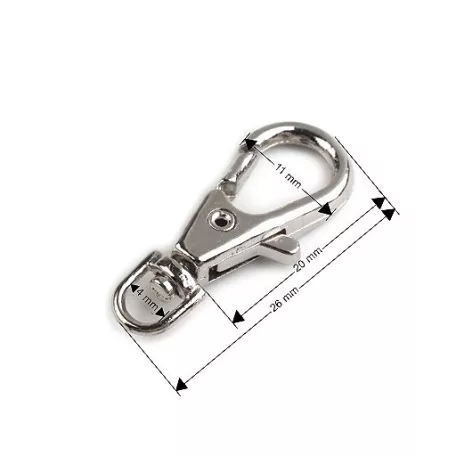 Karabiner 4 mm bújtatóval arany színben 50 db/csomag . Forgós karabiner kicsi. Rozsdamentes. 