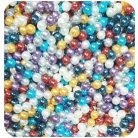 Üveg gyöngyök 8 mm -es metál hatású mix, minőségi tekla gyöngy 100 gr / csomag (kb. 157 db)