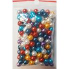 Üveg gyöngyök 8 mm -es metál hatású mix, minőségi tekla gyöngy 100 gr / csomag (kb. 157 db)