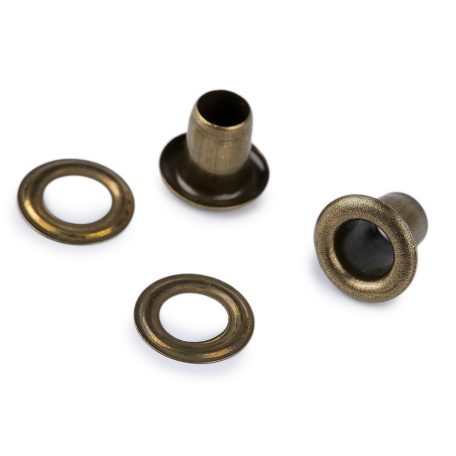 Ringli karika 5 mm, antikolt réz színű, vas alapú, 8 mm magas, " hosszú lábú" 100 db/csomag