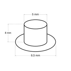   Ringli karika 5 mm, antikolt réz színű, vas alapú, 8 mm magas, " hosszú lábú" 100 db/csomag