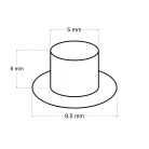 Ringli karika 5 mm, ezüst színű vas alapú, 8 mm magas, " hosszú lábú" Iratok összefűzéséhez is.  (100 db/csomag).