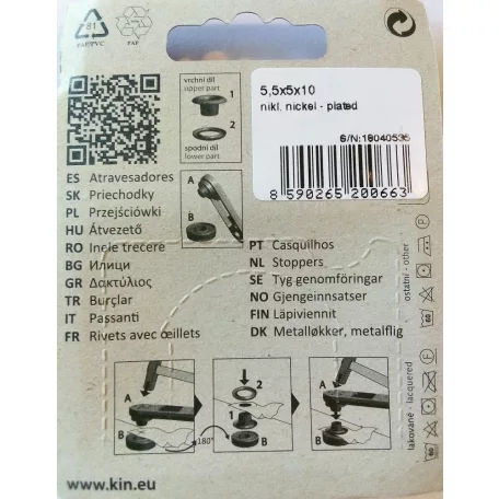 Ringli karika 5,5 mm réz alapú KIN Lord, házilag beüthető kézi aparáttal ezüst színű , 20 db-os,  