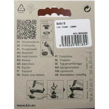 Ringli karika 8 mm házilag beüthető kézi aparáttal nikkel ezüst, KIN Lord 10 db-os, 