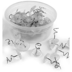   Praktikus dekorációs "twist" csavar, átlátszó fejjel 11x14 mm, 50 db/doboz. Kárpitos, dekoratőr alap kellék.