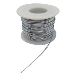   Bőrhatású ezüst zsinór fényes felületű, hengeres 1,5 mm x 25 méter. 