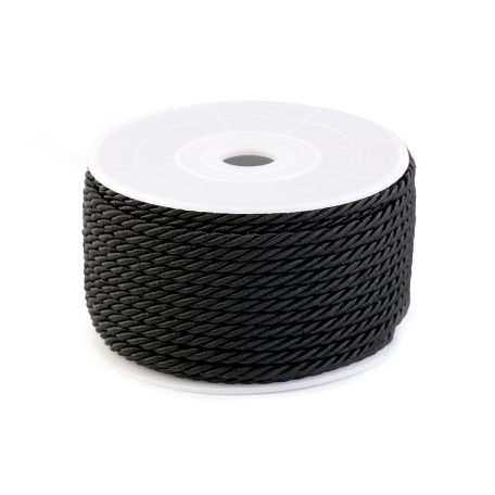 Sodrott zsinór 3 mm, több színben, 20 m / orsó Fehér, fekete, sötétkék, arany, piros, krémszín, ezüst. 