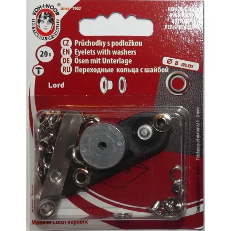 Ringli karika 4 mm fekete színű  házilag beüthető kézi aparáttal KIN Lord 20 db-os, 