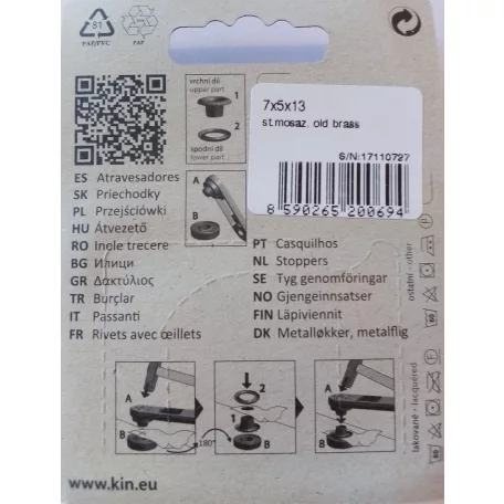 Ringli karika 7 mm házilag beüthető kézi aparáttal antikolt réz színű, KIN Lord  20 db-os,