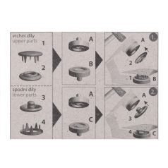   Patent beüthető  STYLE telefejű baby patent 10,5 mm. Fehér színű. 15 szett/levél