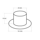 Ringli karika 8 mm, vas alapú, 8 mm magas, ezüst színű. 100 pár/ csomag  (8x8x14mm) "hosszú lábú"