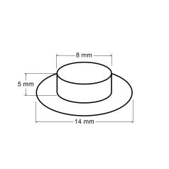   Ringli karika 8 mm, vas alapú, nikkel színű ömlesztett,  5 mm láb. (100 pár/csomag) 