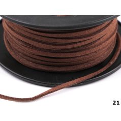   Velúrbőr szál, 3 mm x 2 mm szögletes, ecobőr nem fényezett, többféle színben;  30 méter/orsó 