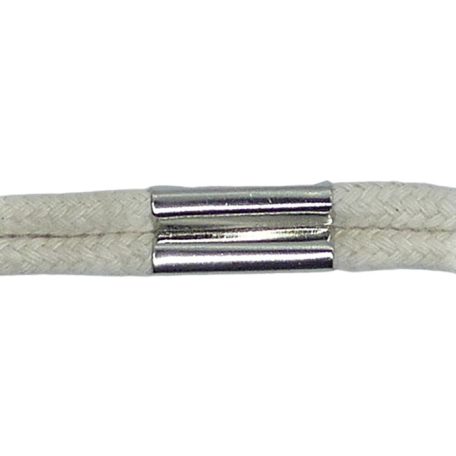 Fém szalag vagy zsinór rögzítő elem, csúszásgátló fülekkel. 8 mm széles 15 mm hosszú. 100 db/csomag