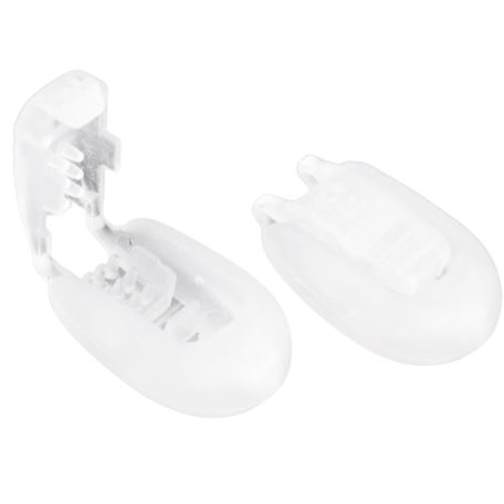 Zsinórvég, opálosan átlátszó, műanyag, pattintós, max. 3-4 mm  zsinórhoz, (50 db/cs)