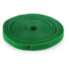 Kétoldalas tépőzár, 10 mm széles, zöld kötegelő, alacsony profilú (puha) 5 méter/tekercs. ( kis kiszerelés)