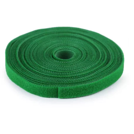 Kétoldalas tépőzár, 10 mm széles, zöld kötegelő, alacsony profilú (puha) 5 méter/tekercs. ( kis kiszerelés)