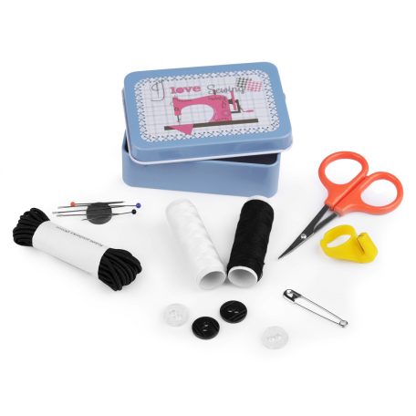 Kis praktikus varródoboz. 6,5 x 9 x 2,7 cm. Fém doboz. 