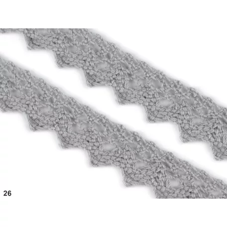 Pamut csipke szalag szélessége 15 mm 27 méter/kiszerelés. Vercsipke pamut. 