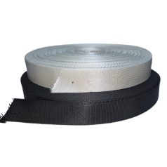   Heveder szalag 25 mm x 0,6 mm vastag, kétoldalas sima fényes pánt.  Táskákhoz, hátizsákhoz 45 m / tekercs