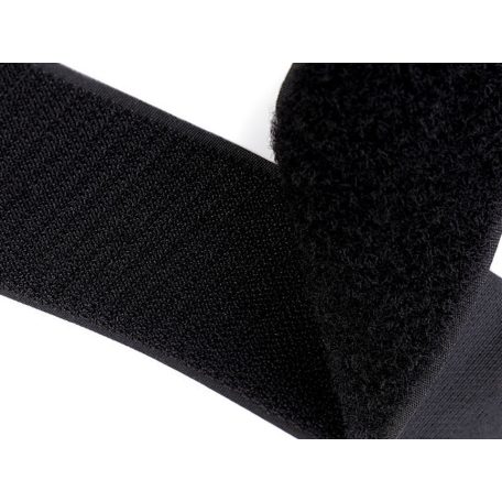 Öntapadó tépőzár 100 mm (10 cm széles) komplett ( puha és kampós)  fekete  (25 m)