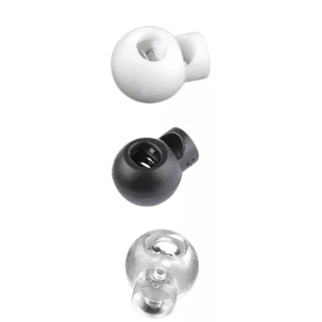 Zsinór szabályozó rugós golyós (egylyukú) max. 4-5 mm-es zsinórhoz, többféle színben. (100 db/cs)