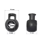 Zsinór szabályozó rugós golyós (egylyukú) max. 4-5 mm-es zsinórhoz, többféle színben. (100 db/cs)