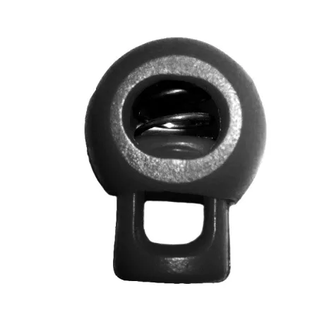 Zsinór szabályozó rugós golyós (egylyukú) max. 4-5 mm-es zsinórhoz, többféle színben. (100 db/cs)