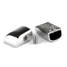 Cipzár végzáró + csavar, elegáns. 15x10x5mm. Ezüst színű fényes. (5 db-tól)