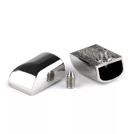 Cipzár végzáró + csavar, elegáns. 15x10x5mm. Ezüst színű fényes. (5 db-tól)
