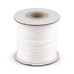   Sodrott zsinór 1 mm vastag fehér . Ékszerkészítő nylon zsinór. 100 m / orsó