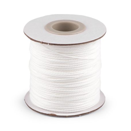 Sodrott zsinór 1 mm vastag fehér . Ékszerkészítő nylon zsinór. 100 m / orsó