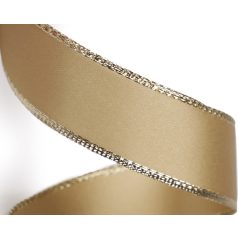  Szalag 24 mm arany színű, arany széllel, dróttal, dekorációs kellék. 20 m / orsó 