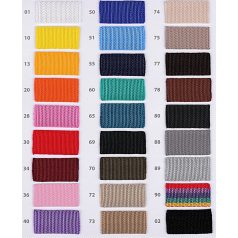   Heveder 25 mm, színesek, táskafül, szegő, erősítő, díszítő szalag (PP). 25 méter/tekercs