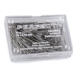   Acél gombostű 26 mm  x 0,5 mm-es, rozsdamentes. Kb. 440 db/doboz  PERFECT .Vékony Patchwork technikára alkalmas tű. 