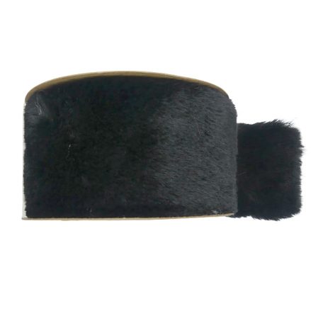 Műszőrme szalag fekete, 6 cm x 2 méteres, gallér, passzé, dekoráció.  