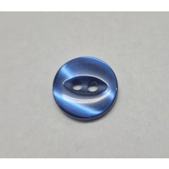   Gyöngyház szemes gomb fényes királykék kétlyukú átvarrós 12,7 mm (20-as), műanyag 50 db/csomag. Blúzgomb 