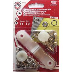   Patent házilag beüthető  "ROLAND BABY" 11 mm, nikkel színű.( 15 szett)   1650  Ft/bliszter