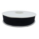 Bársony szalag 25 mm, fekete színben  25 m/tekercs. Díszítő, szegőszalag.
