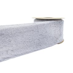   Műszörme szalag világos szürke színű 63 mm 2,7 méter, dekorációs kellék. (07)